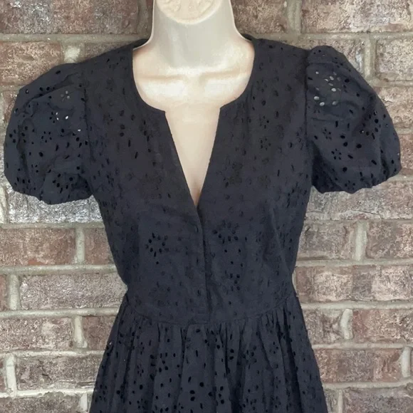 NWT J.CREW black short-sleeved dress with pockets and v neck - Picture 5 of 14